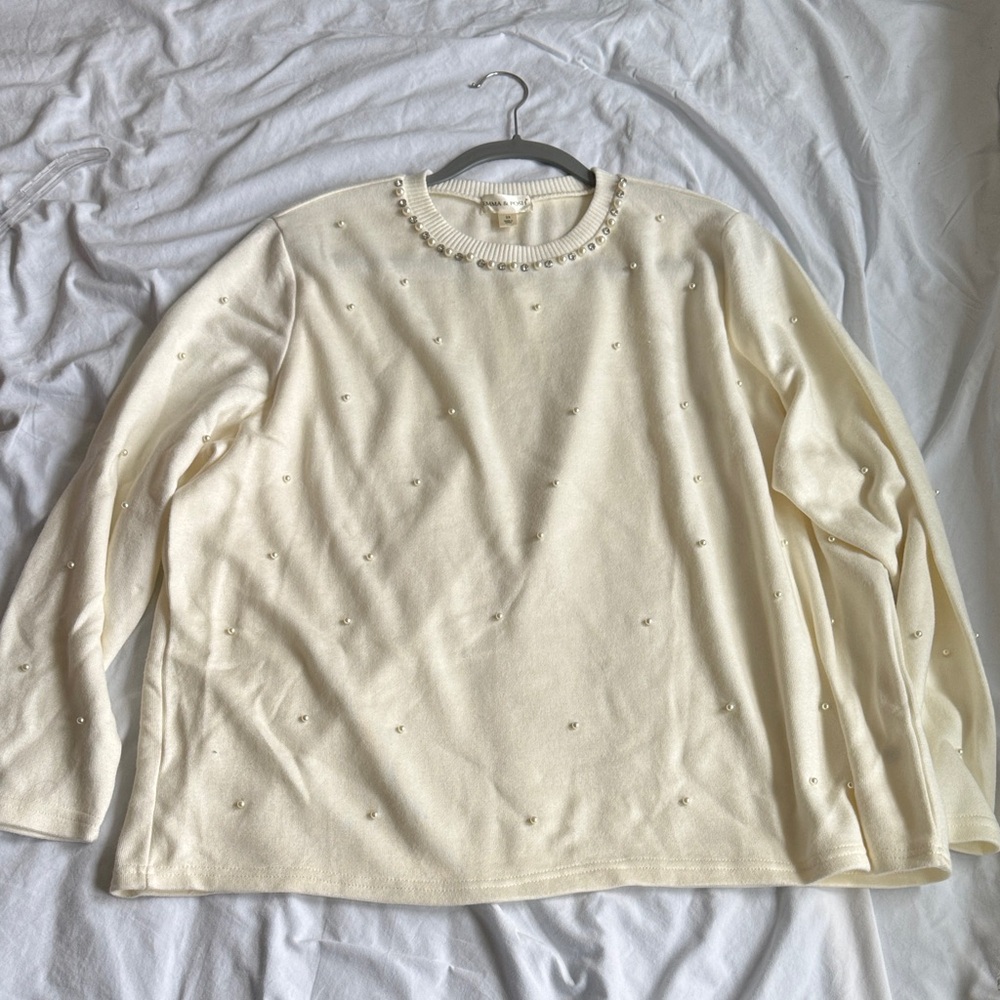 Soft Pearl Embellished Sweater
